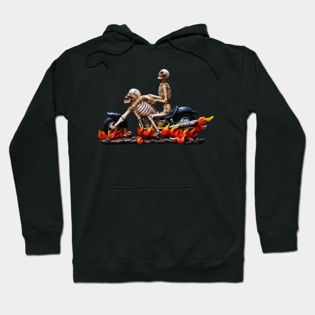 Halloween Skeleton On Bike Hoodie by holidaystore